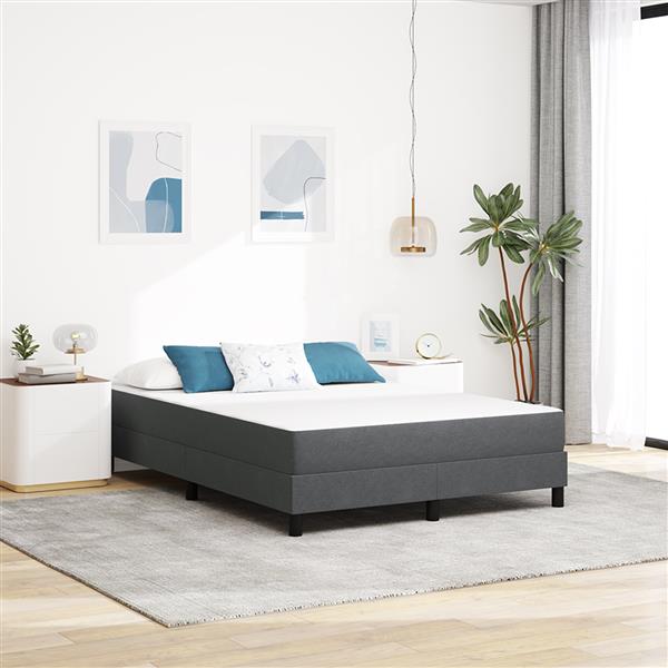 Grote foto vidaxl bedmatras met matras grijs 140 x 190 cm stof antiek en kunst stoelen en banken