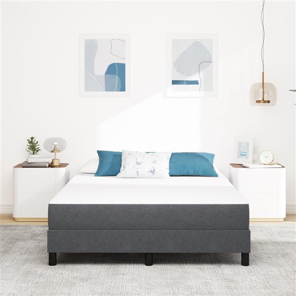 Grote foto vidaxl bedmatras met matras grijs 140 x 190 cm stof antiek en kunst stoelen en banken