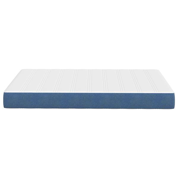Grote foto vidaxl bedmatras met matras blauw 120 x 200 cm stof antiek en kunst stoelen en banken