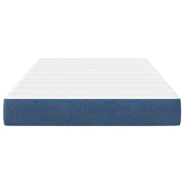 Grote foto vidaxl bedmatras met matras blauw 120 x 200 cm stof antiek en kunst stoelen en banken