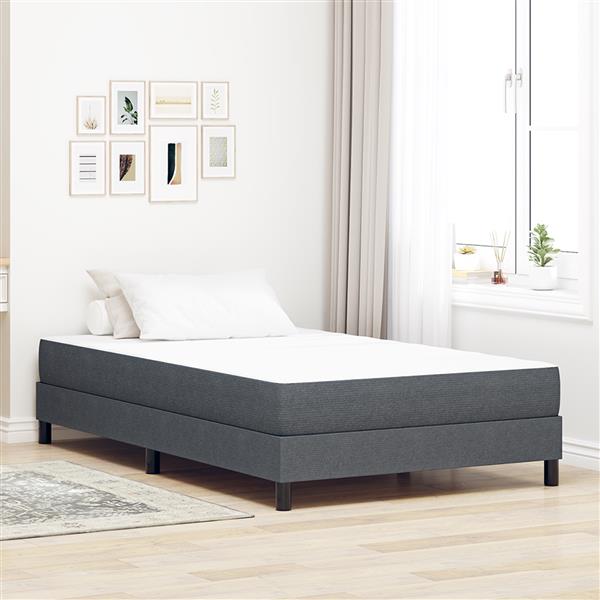Grote foto vidaxl bedmatras met matras grijs 120 x 200 cm stof antiek en kunst stoelen en banken