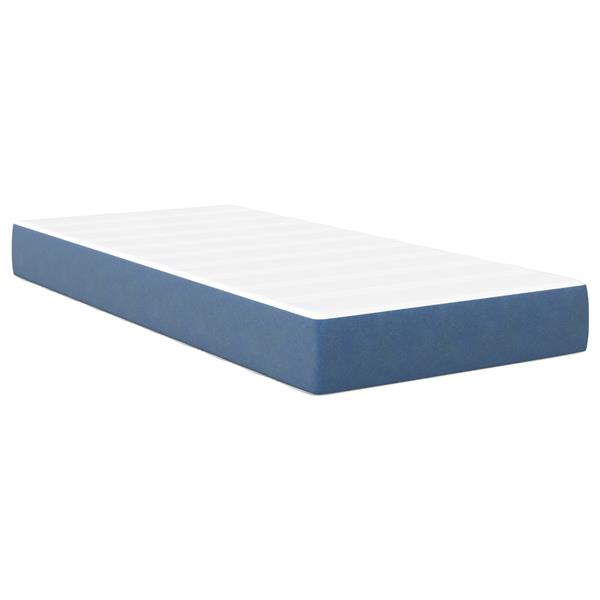 Grote foto vidaxl bedmatras met matras blauw 100 x 200 cm stof antiek en kunst stoelen en banken