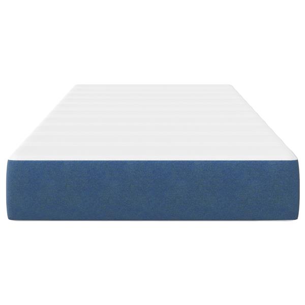 Grote foto vidaxl bedmatras met matras blauw 100 x 200 cm stof antiek en kunst stoelen en banken