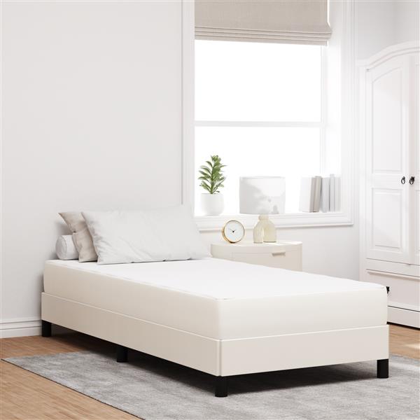 Grote foto vidaxl bedmatras met matras cr me 90 x 200 cm stof antiek en kunst stoelen en banken