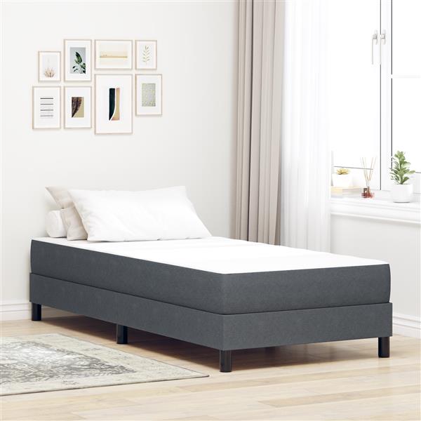 Grote foto vidaxl bedmatras met matras grijs 90 x 200 cm stof antiek en kunst stoelen en banken