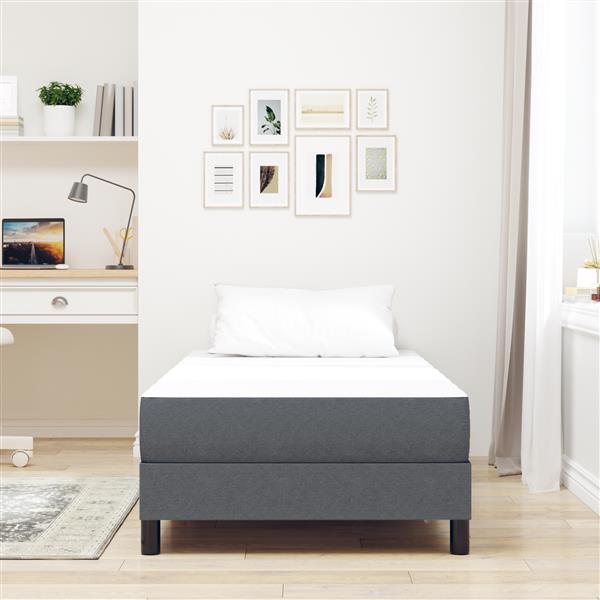 Grote foto vidaxl bedmatras met matras grijs 90 x 200 cm stof antiek en kunst stoelen en banken
