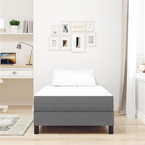 Grote foto vidaxl bedmatras met matras lichtgrijs 90 x 190 cm stof antiek en kunst stoelen en banken