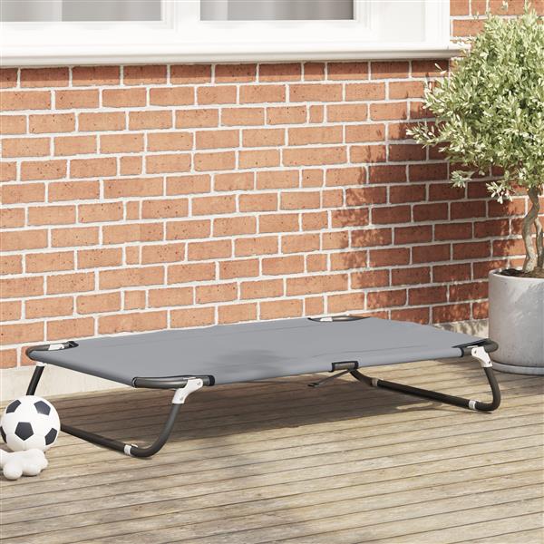 Grote foto vidaxl hondenbed lichtgrijs 90 x 55 x 18 cm oxford stof en staal dieren en toebehoren toebehoren