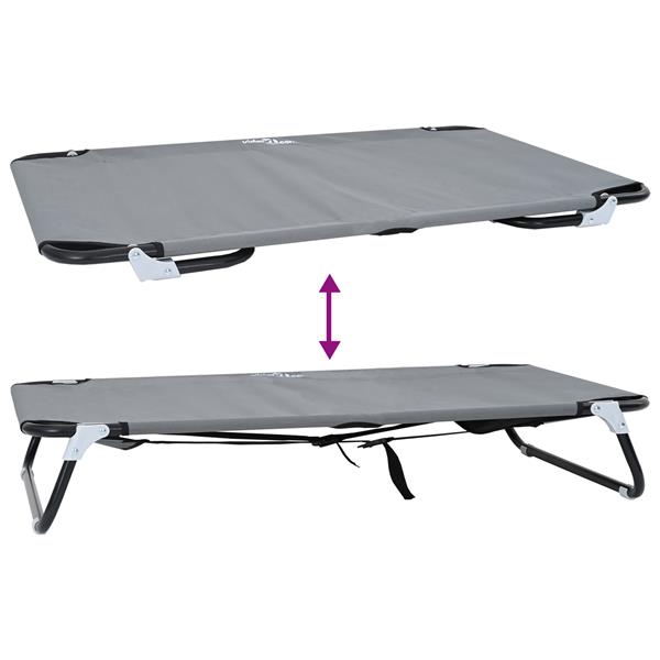 Grote foto vidaxl hondenbed lichtgrijs 90 x 55 x 18 cm oxford stof en staal dieren en toebehoren toebehoren