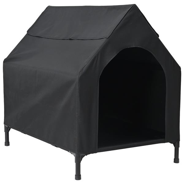 Grote foto vidaxl hondenhuis zwart 110 x 75 x 107.5 cm oxford stof en staal dieren en toebehoren hondenhokken en kooien
