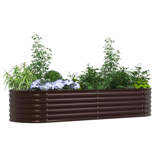 Grote foto vidaxl verhoogde plantenbak bruin 240 x 80 x 44 cm staal tuin en terras overige tuin en terras