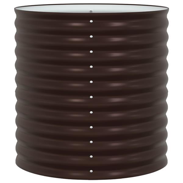 Grote foto vidaxl verhoogde plantenbak bruin 80 x 80 x 81 cm staal tuin en terras overige tuin en terras