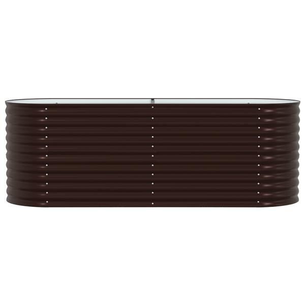 Grote foto vidaxl verhoogde plantenbak bruin 240 x 80 x 81 cm staal tuin en terras overige tuin en terras