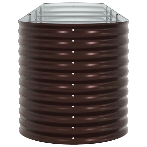 Grote foto vidaxl verhoogde plantenbak bruin 400 x 80 x 81 cm staal tuin en terras overige tuin en terras