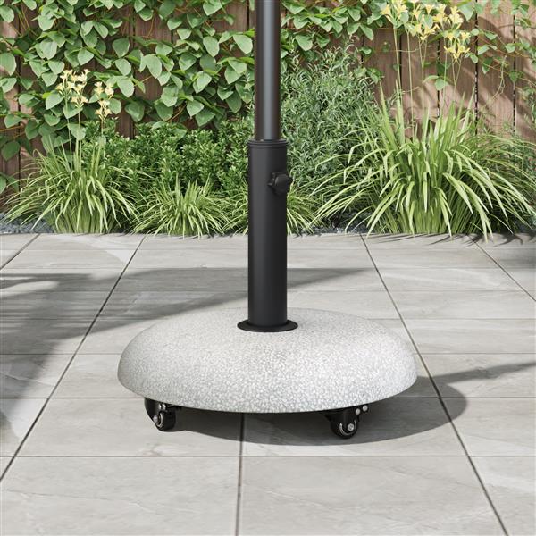 Grote foto vidaxl parasolvoet lichtgrijs en zwart 45 x 45 x 40 cm beton en metaal tuin en terras overige tuin en terras