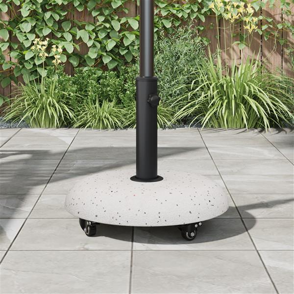Grote foto vidaxl parasolvoet wit en zwart 45 x 45 x 40 cm beton en metaal tuin en terras overige tuin en terras