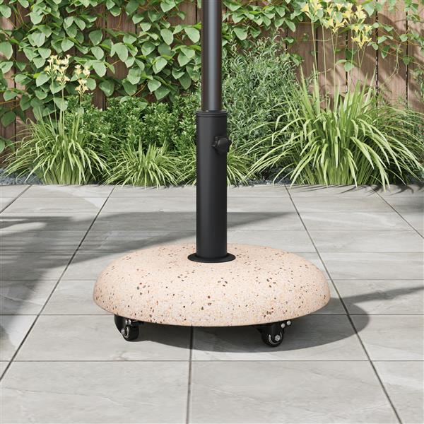 Grote foto vidaxl parasolvoet geel en zwart 45 x 45 x 40 cm beton en metaal tuin en terras overige tuin en terras