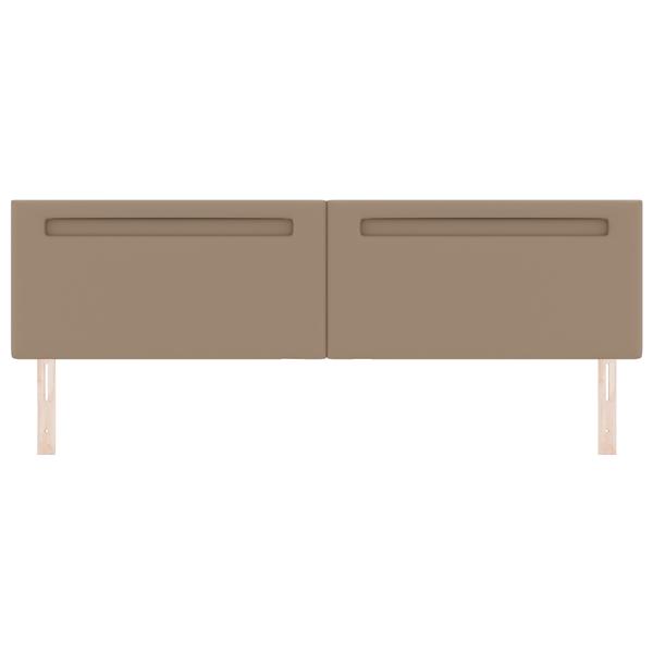 Grote foto vidaxl hoofdbord met led striplichten cappuccino 200 cm pvc antiek en kunst stoelen en banken