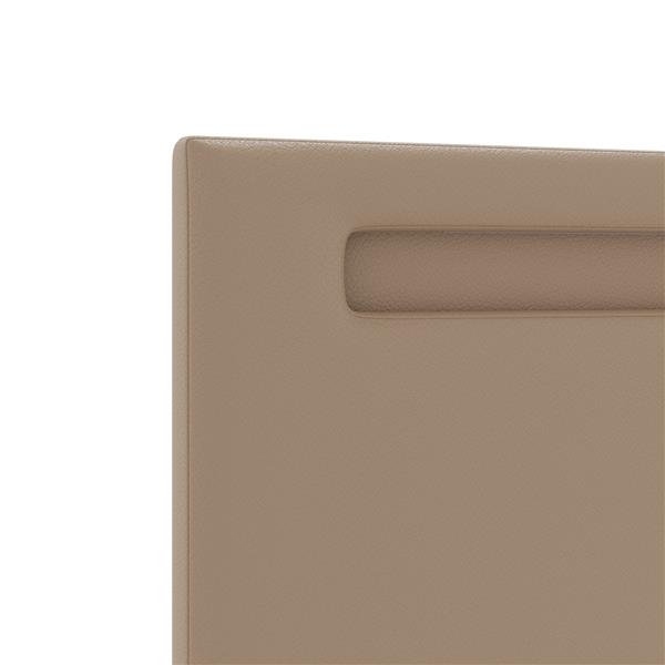 Grote foto vidaxl hoofdbord met led striplichten cappuccino 200 cm pvc antiek en kunst stoelen en banken