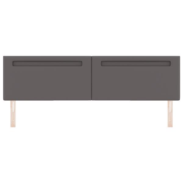 Grote foto vidaxl hoofdbord met led striplichten wandgemonteerd grijs 200 cm pvc antiek en kunst stoelen en banken