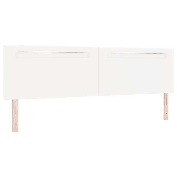 Grote foto vidaxl hoofdbord met led striplichten wandgemonteerd wit 200 cm pvc antiek en kunst stoelen en banken