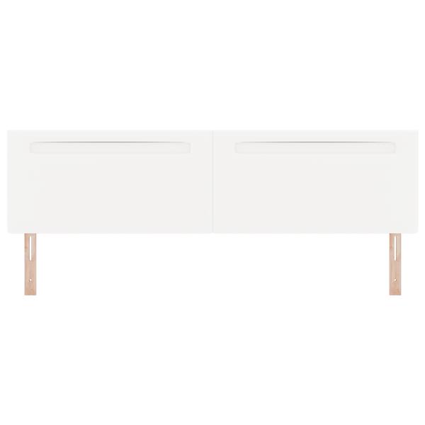 Grote foto vidaxl hoofdbord met led striplichten wandgemonteerd wit 200 cm pvc antiek en kunst stoelen en banken