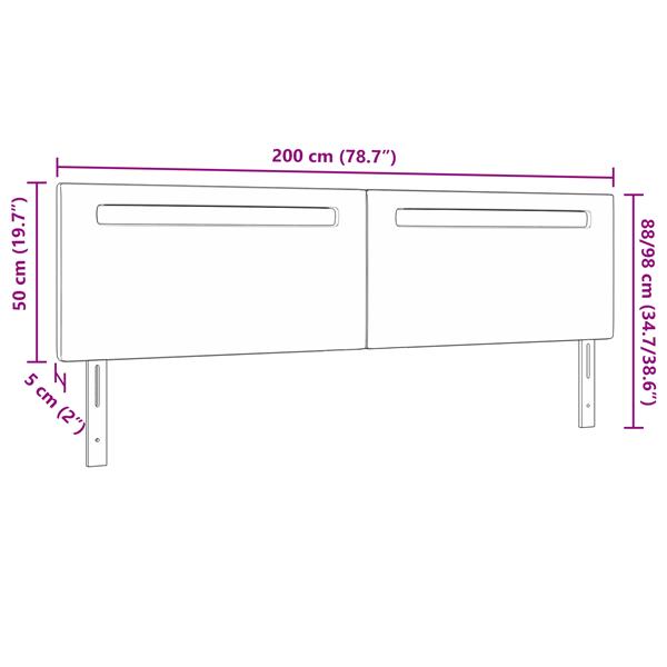 Grote foto vidaxl hoofdbord met led striplichten wandgemonteerd wit 200 cm pvc antiek en kunst stoelen en banken