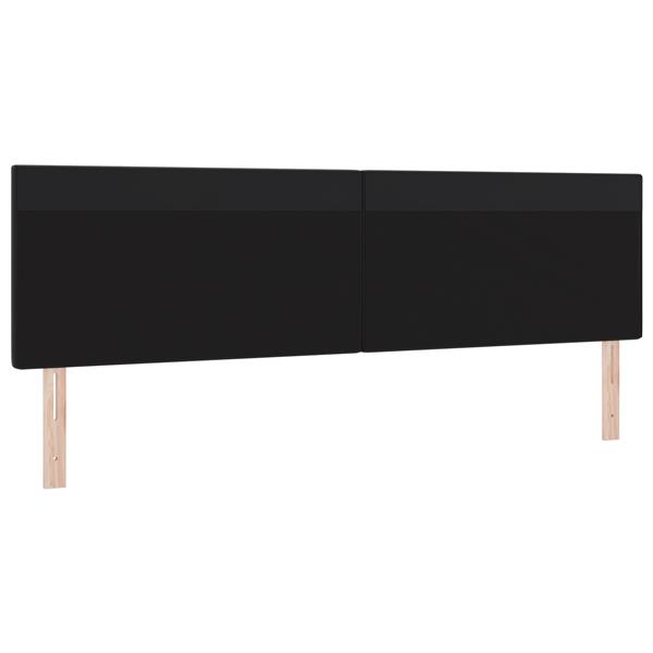 Grote foto vidaxl hoofdbord met led striplichten wandgemonteerd zwart 200 cm pvc antiek en kunst stoelen en banken