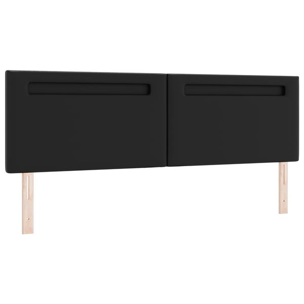 Grote foto vidaxl hoofdbord met led striplichten wandgemonteerd zwart 180 cm pvc antiek en kunst stoelen en banken