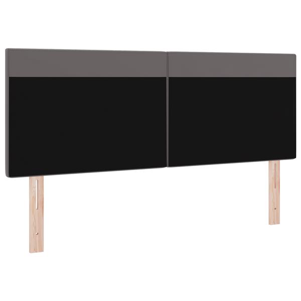 Grote foto vidaxl hoofdbord met led striplichten wandgemonteerd grijs 160 cm pvc antiek en kunst stoelen en banken