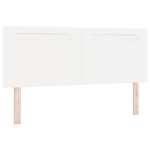 Grote foto vidaxl hoofdbord met led striplichten wandgemonteerd wit 144 cm pvc antiek en kunst stoelen en banken
