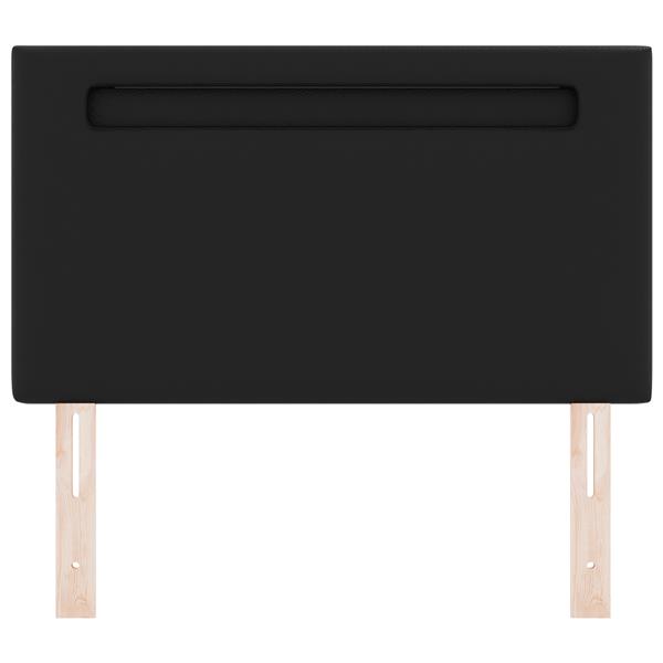 Grote foto vidaxl hoofdbord met led striplichten wandgemonteerd zwart 100 cm pvc antiek en kunst stoelen en banken