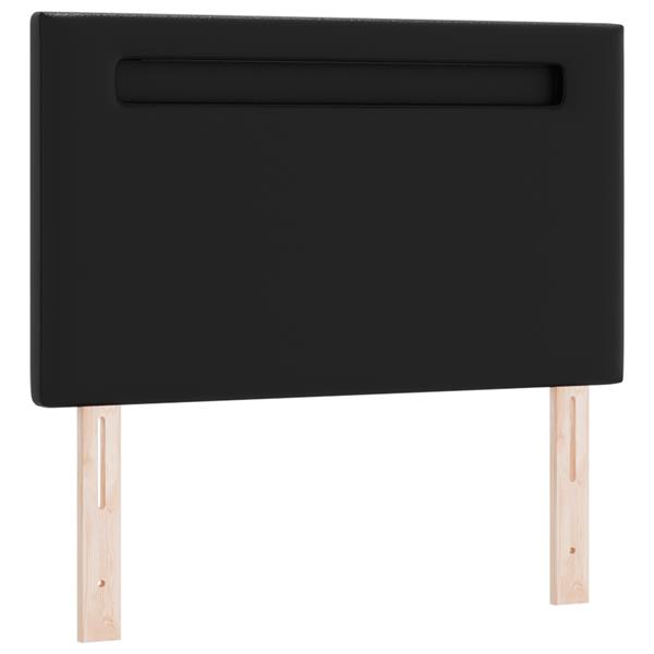 Grote foto vidaxl hoofdbord met led striplichten wandgemonteerd zwart 90 cm pvc antiek en kunst stoelen en banken