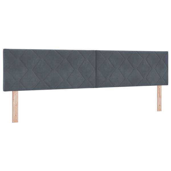 Grote foto vidaxl hoofdbord wandgemonteerd geometrisch donkergrijs 200 cm fluweel antiek en kunst stoelen en banken