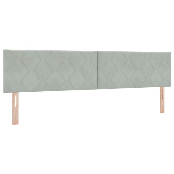 Grote foto vidaxl hoofdbord wandgemonteerd geometrisch lichtgrijs 200 cm fluweel antiek en kunst stoelen en banken