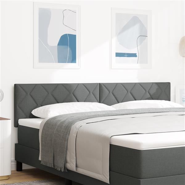 Grote foto vidaxl stoffen hoofdbord geometrisch donkergrijs 180 cm stof antiek en kunst stoelen en banken