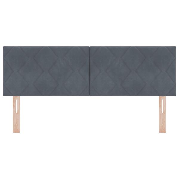 Grote foto vidaxl hoofdbord wandgemonteerd geometrisch donkergrijs 144 cm fluweel antiek en kunst stoelen en banken