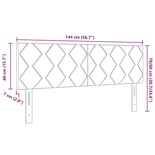 Grote foto vidaxl stoffen hoofdbord geometrisch lichtgrijs 144 cm stof antiek en kunst stoelen en banken