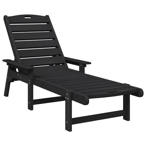 Grote foto vidaxl ligstoel zwart 73.5 x 92 x 90cm hdpe tuin en terras tuinmeubelen