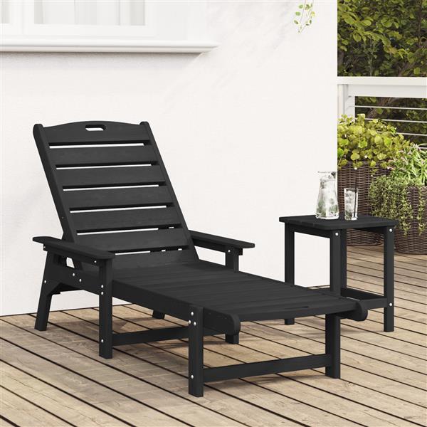 Grote foto vidaxl ligstoel zwart 73.5 x 92 x 90cm hdpe tuin en terras tuinmeubelen
