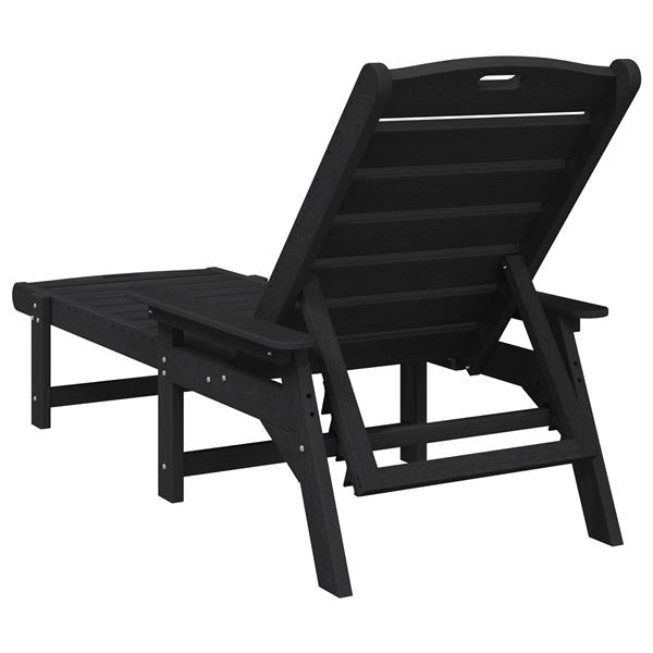 Grote foto vidaxl ligstoel zwart 73.5 x 92 x 90cm hdpe tuin en terras tuinmeubelen