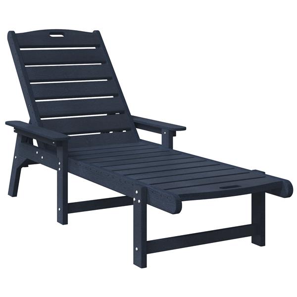 Grote foto vidaxl ligstoel met kussen marineblauw 73.5 x 92 x 90cm hdpe tuin en terras tuinmeubelen