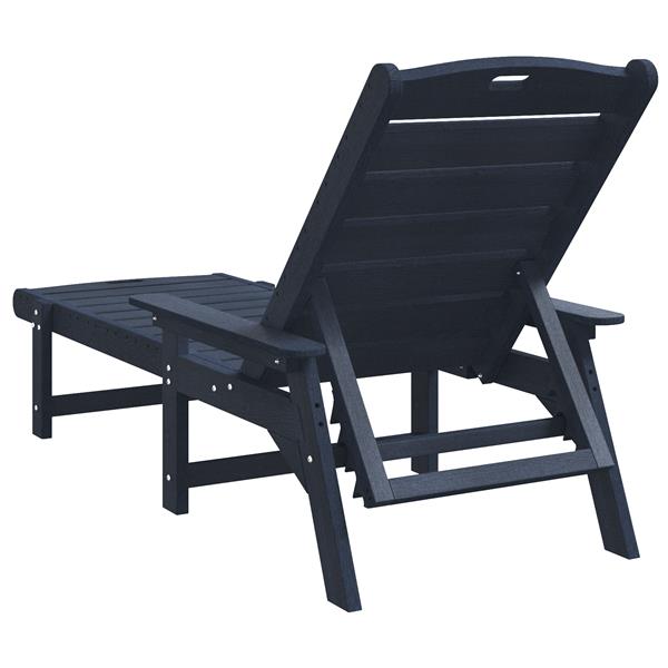 Grote foto vidaxl ligstoel met kussen marineblauw 73.5 x 92 x 90cm hdpe tuin en terras tuinmeubelen
