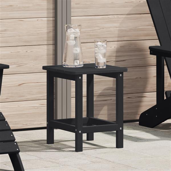 Grote foto vidaxl adirondack zij tafel zwart 38 x 38 x 46 cm hdpe tuin en terras tuinmeubelen