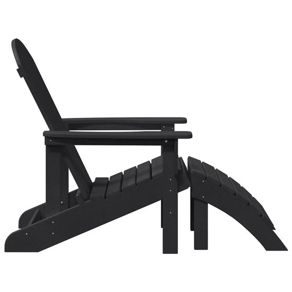 Grote foto vidaxl adirondack stoel met kussen zwart 74 x 82 x 92cm hdpe tuin en terras tuinmeubelen
