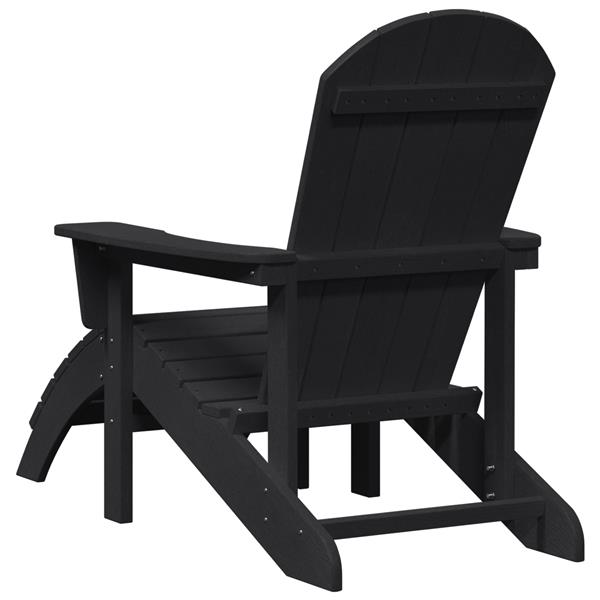 Grote foto vidaxl adirondack stoel met kussen zwart 74 x 82 x 92cm hdpe tuin en terras tuinmeubelen