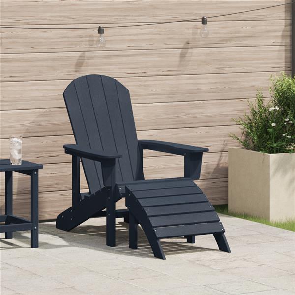Grote foto vidaxl adirondack stoel marineblauw 74 x 82 x 92cm kunststof tuin en terras tuinmeubelen