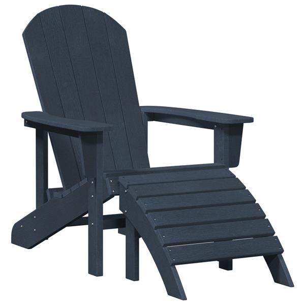 Grote foto vidaxl adirondack stoel marineblauw 74 x 82 x 92cm kunststof tuin en terras tuinmeubelen