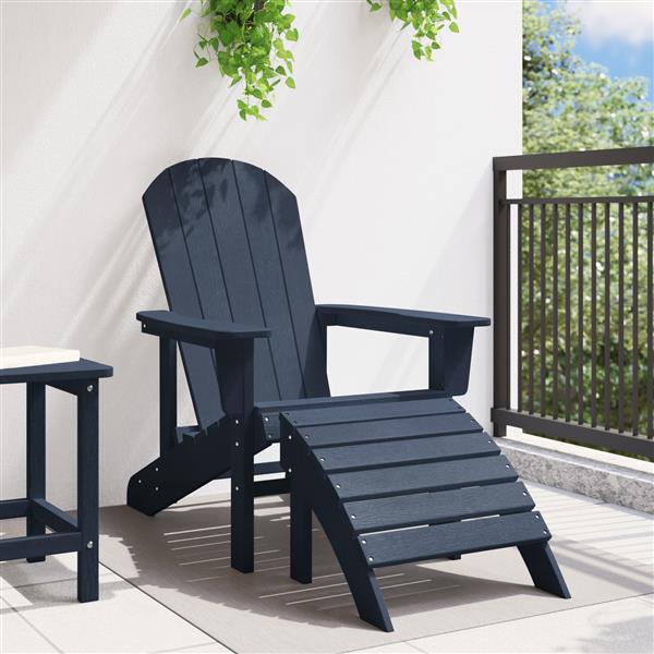 Grote foto vidaxl adirondack stoel marineblauw 74 x 82 x 92cm kunststof tuin en terras tuinmeubelen