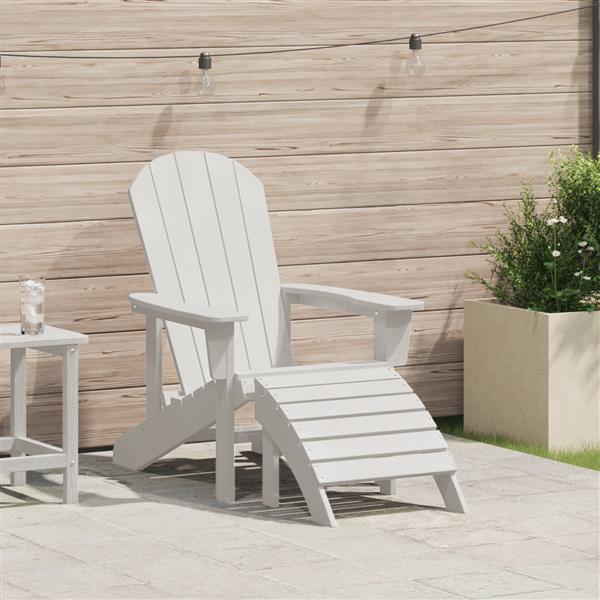 Grote foto vidaxl adirondack stoel wit 74 x 82 x 92cm kunststof tuin en terras tuinmeubelen